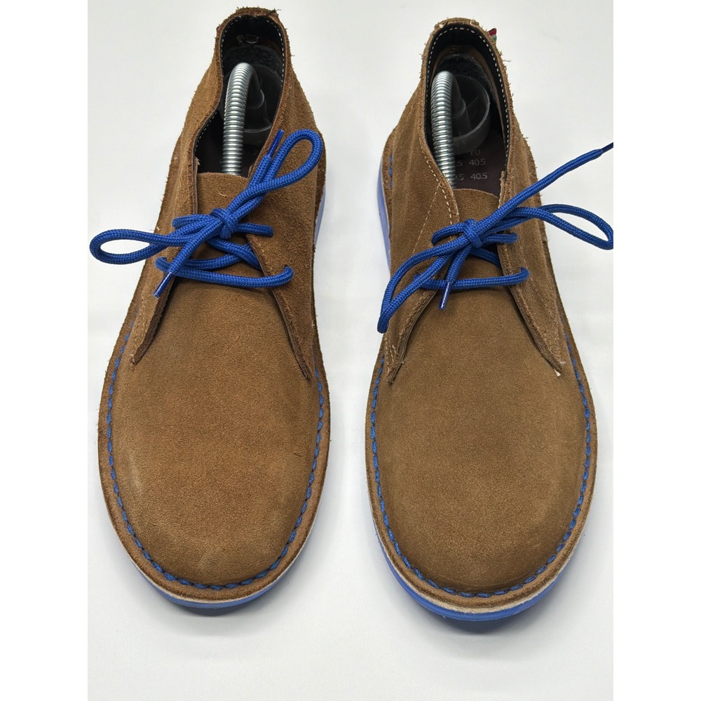 VELDSKOEN Mens Brown Suede Chukka Boots Blue Laces Blue Sole Size‎ US 7.5